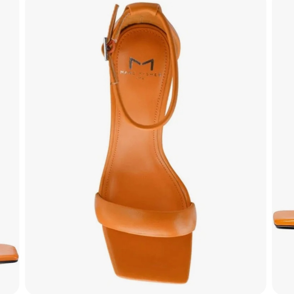 Marc Fisher Denny Leather Sandal 7.5 Orange - Picture 4 of 14
